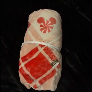 Disney Red and Pink Plaid Throw Blanket